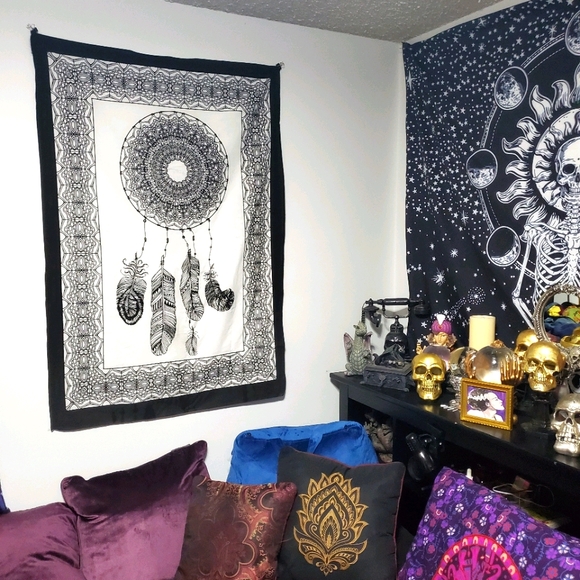 NEW Dreamcatcher Tapestry Poster Black and White - Picture 5 of 6